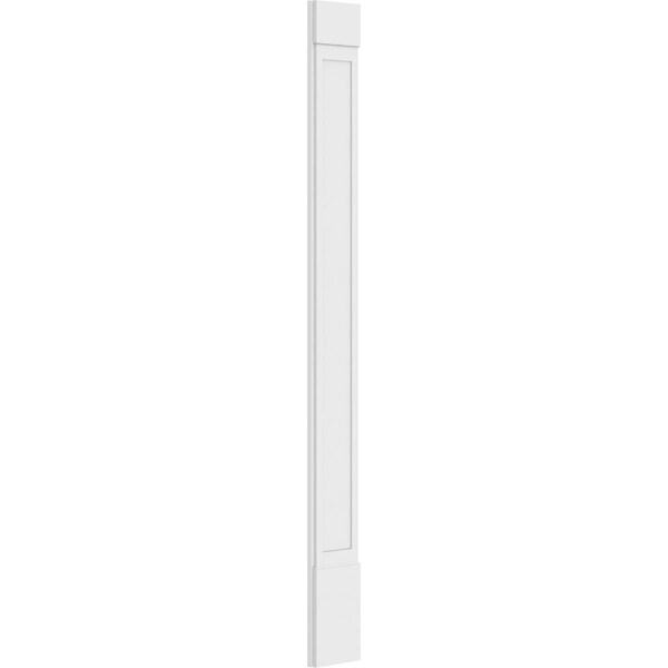 Ekena Millwork Flat Panel PVC Pilaster w/Standard Capital & Base, 12"W x 120"H x 2"P - PILP12X120FP01-2