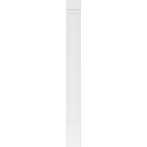Ekena Millwork Flat Panel PVC Pilaster w/Standard Capital & Base, 12"W x 120"H x 2"P - PILP12X120FP01-2
