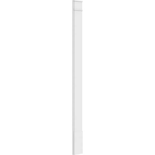Ekena Millwork Plain PVC Pilaster w/Decorative Capital & Base, 10"W x 120"H x 2"P - PILP10X120SM02-2