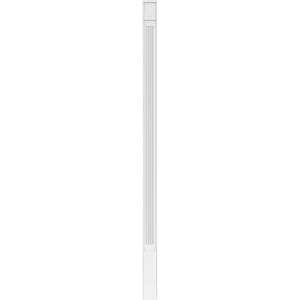 Ekena Millwork Fluted PVC Pilaster w/Decorative Capital & Base, 5"W x 102"H x 2"P - PILP05X102FL02-2