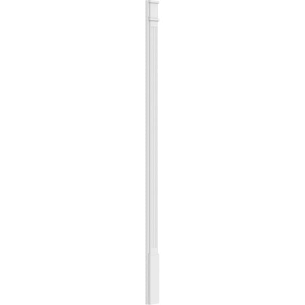 Ekena Millwork Fluted PVC Pilaster w/Decorative Capital & Base, 5"W x 102"H x 2"P - PILP05X102FL02-2