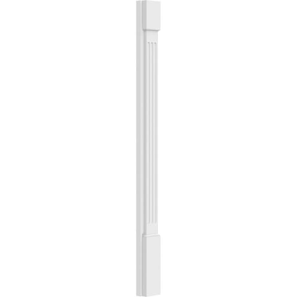 Ekena Millwork Fluted PVC Pilaster w/Standard Capital & Base, 4"W x 48"H x 2"P - PILP04X048FL01-2