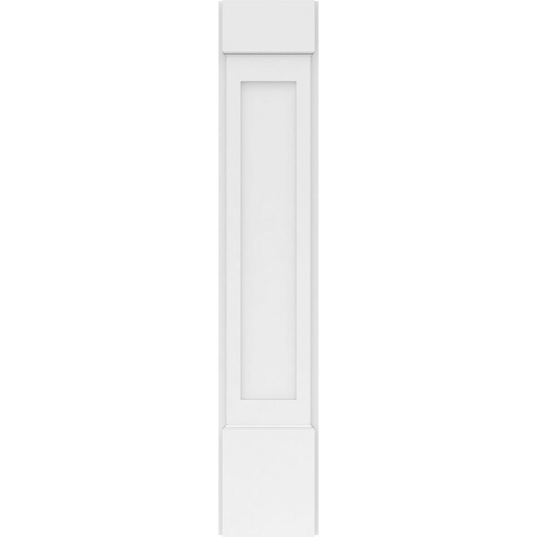 Ekena Millwork Flat Panel PVC Pilaster w/Standard Capital & Base, 9"W x 48"H x 2"P - PILP09X048FP01-2