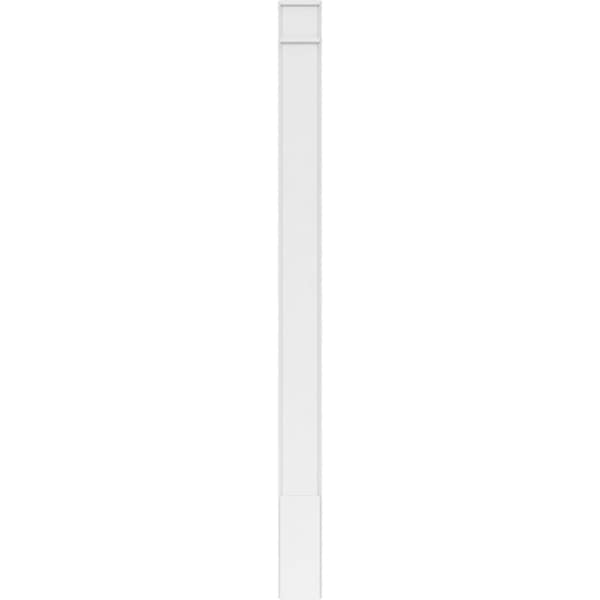 Ekena Millwork Plain PVC Pilaster w/Decorative Capital & Base, 7"W x 96"H x 2"P - PILP07X096SM02-2