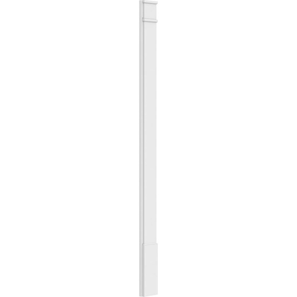 Ekena Millwork Plain PVC Pilaster w/Decorative Capital & Base, 7"W x 96"H x 2"P - PILP07X096SM02-2