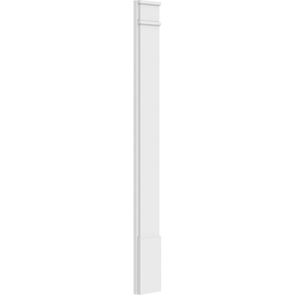 Ekena Millwork Plain PVC Pilaster w/Decorative Capital & Base, 8"W x 72"H x 2"P - PILP08X072SM02-2