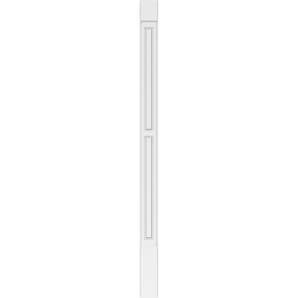 Ekena Millwork Two Equal Raised Panel PVC Pilaster w/Standard Capital & Base, 6"W x 96"H x 2"P - PILP06X096DRP01-2