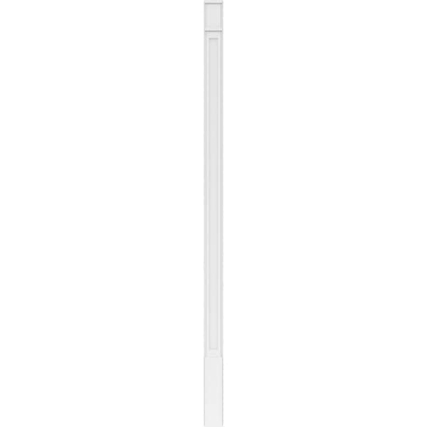 Ekena Millwork Flat Panel PVC Pilaster w/Decorative Capital & Base, 5"W x 108"H x 2"P - PILP05X108FP02-2