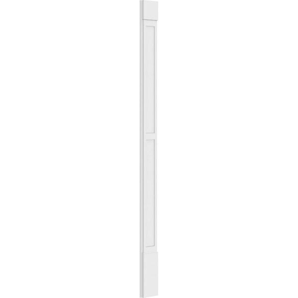 Ekena Millwork Two Equal Flat Panel PVC Pilaster w/Standard Capital & Base, 9"W x 120"H x 2"P - PILP09X120DFP01-2
