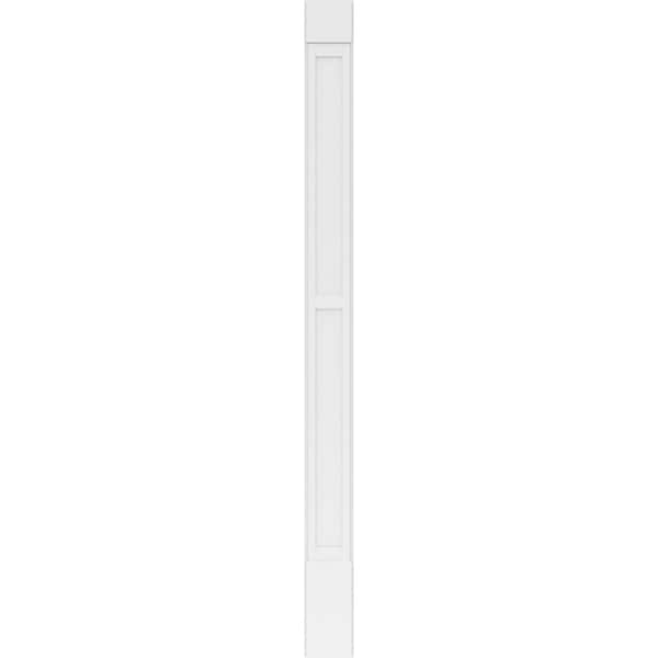 Ekena Millwork Two Equal Flat Panel PVC Pilaster w/Standard Capital & Base, 9"W x 120"H x 2"P - PILP09X120DFP01-2