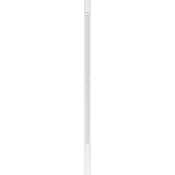 Ekena Millwork Two Equal Raised Panel PVC Pilaster w/Standard Capital & Base, 4"W x 108"H x 2"P - PILP04X108DRP01-2
