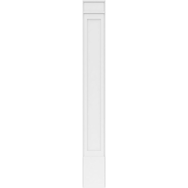 Ekena Millwork Flat Panel PVC Pilaster w/Decorative Capital & Base, 10"W x 82"H x 2"P - PILP10X082FP02-2