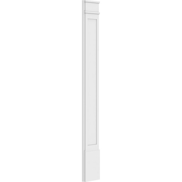 Ekena Millwork Flat Panel PVC Pilaster w/Decorative Capital & Base, 10"W x 82"H x 2"P - PILP10X082FP02-2