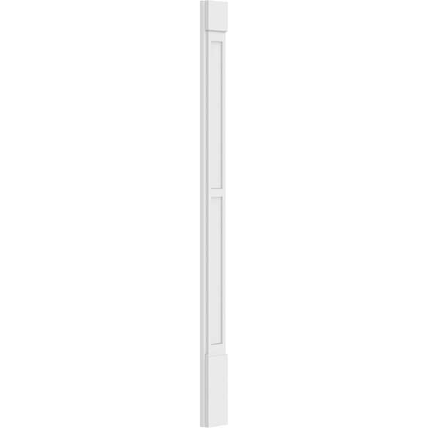 Ekena Millwork Two Equal Flat Panel PVC Pilaster w/Standard Capital & Base, 6"W x 82"H x 2"P - PILP06X082DFP01-2