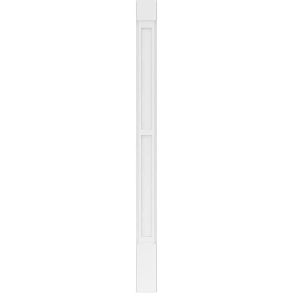 Ekena Millwork Two Equal Flat Panel PVC Pilaster w/Standard Capital & Base, 6"W x 82"H x 2"P - PILP06X082DFP01-2