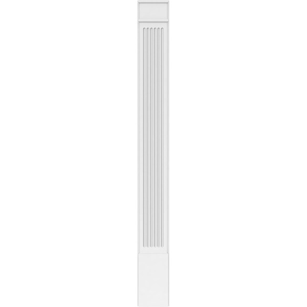 Ekena Millwork Fluted PVC Pilaster w/Decorative Capital & Base, 10"W x 96"H x 2"P - PILP10X096FL02-2