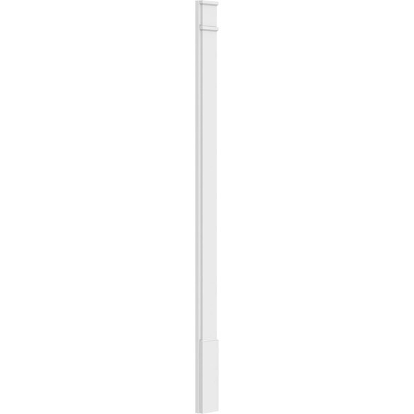 Ekena Millwork Plain PVC Pilaster w/Decorative Capital & Base, 6"W x 96"H x 2"P - PILP06X096SM02-2