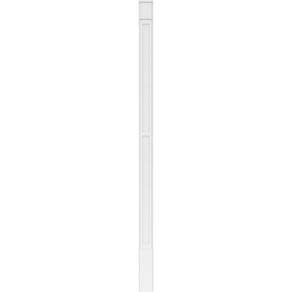 Ekena Millwork Two Equal Flat Panel PVC Pilaster w/Decorative Capital & Base, 6"W x 120"H x 2"P - PILP06X120DFP02-2