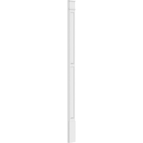 Ekena Millwork Two Equal Raised Panel PVC Pilaster w/Decorative Capital & Base, 8"W x 120"H x 2"P - PILP08X120DRP02-2