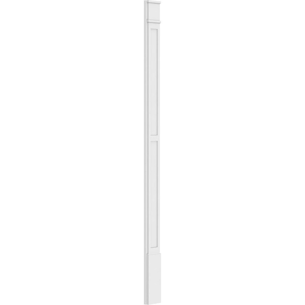 Ekena Millwork Two Equal Flat Panel PVC Pilaster w/Decorative Capital & Base, 7W x 108H x 2P, PR - PILP07X108DFP02-2