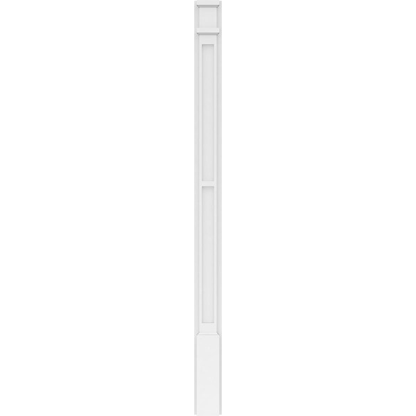 Ekena Millwork Two Equal Flat Panel PVC Pilaster w/Decorative Capital & Base, 4"W x 60"H x 2"P - PILP04X060DFP02-2
