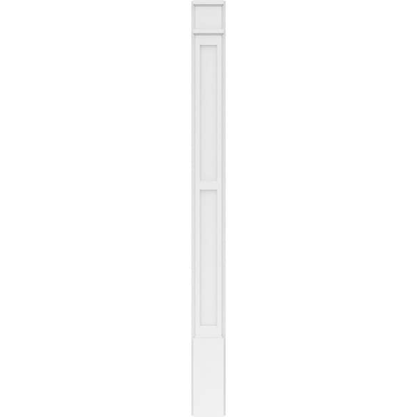 Ekena Millwork Two Equal Flat Panel PVC Pilaster w/Decorative Capital & Base, 6"W x 72"H x 2"P - PILP06X072DFP02-2