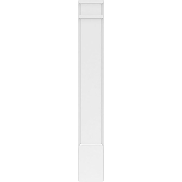 Ekena Millwork Plain PVC Pilaster w/Decorative Capital & Base, 7"W x 48"H x 2"P - PILP07X048SM02-2