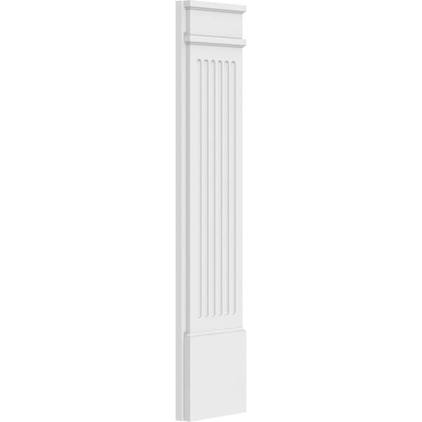 Ekena Millwork Fluted PVC Pilaster w/Decorative Capital & Base, 10"W x 48"H x 2"P - PILP10X048FL02-2