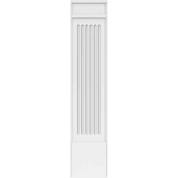 Ekena Millwork Fluted PVC Pilaster w/Decorative Capital & Base, 10"W x 48"H x 2"P - PILP10X048FL02-2