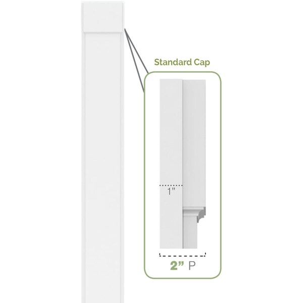 Ekena Millwork Plain PVC Pilaster w/Standard Capital & Base, 4"W x 48"H x 2"P - PILP04X048SM01-2
