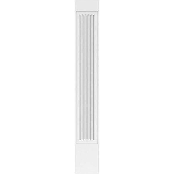 Ekena Millwork Fluted PVC Pilaster w/Standard Capital & Base, 12"W x 90"H x 2"P - PILP12X090FL01-2