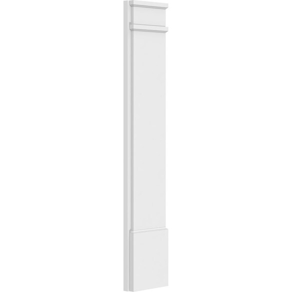 Ekena Millwork Plain PVC Pilaster w/Decorative Capital & Base, 9"W x 48"H x 2"P - PILP09X048SM02-2
