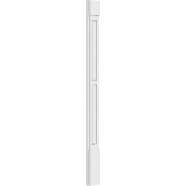 Ekena Millwork Two Equal Raised Panel PVC Pilaster w/Standard Capital & Base, 6"W x 72"H x 2"P - PILP06X072DRP01-2
