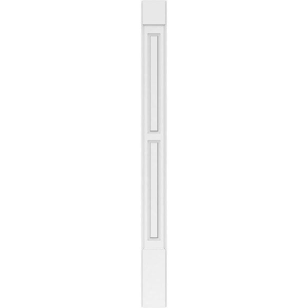 Ekena Millwork Two Equal Raised Panel PVC Pilaster w/Standard Capital & Base, 6"W x 72"H x 2"P - PILP06X072DRP01-2
