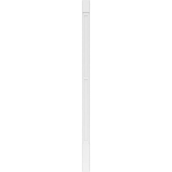 Ekena Millwork Two Equal Flat Panel PVC Pilaster w/Standard Capital & Base, 5"W x 108"H x 2"P - PILP05X108DFP01-2