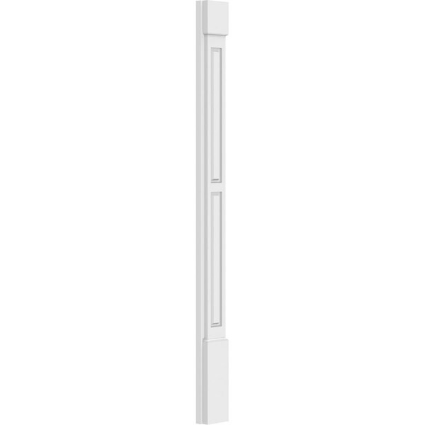 Ekena Millwork Two Equal Raised Panel PVC Pilaster w/Standard Capital & Base, 5"W x 60"H x 2"P - PILP05X060DRP01-2