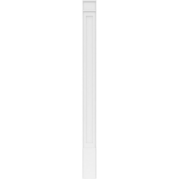 Ekena Millwork Flat Panel PVC Pilaster w/Decorative Capital & Base, 7"W x 90"H x 2"P - PILP07X090FP02-2