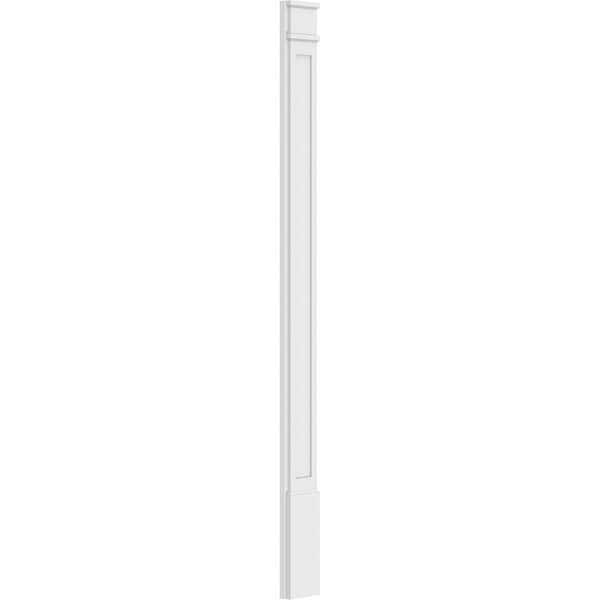 Ekena Millwork Flat Panel PVC Pilaster w/Decorative Capital & Base, 7"W x 90"H x 2"P - PILP07X090FP02-2