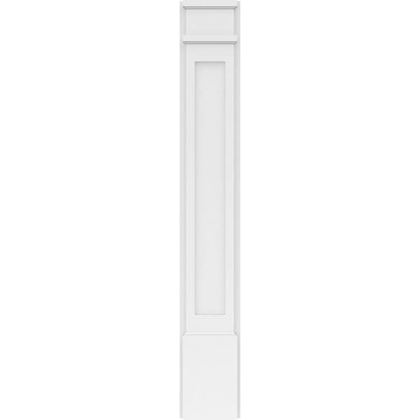 Ekena Millwork Flat Panel PVC Pilaster w/Decorative Capital & Base, 7"W x 48"H x 2"P - PILP07X048FP02-2