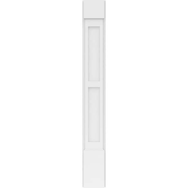 Ekena Millwork Two Equal Flat Panel PVC Pilaster w/Standard Capital & Base, 6"W x 48"H x 2"P - PILP06X048DFP01-2