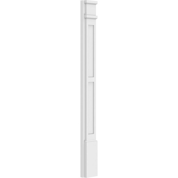 Ekena Millwork Two Equal Flat Panel PVC Pilaster w/Decorative Capital & Base, 5W x 48H x 2P, PR - PILP05X048DFP02-2