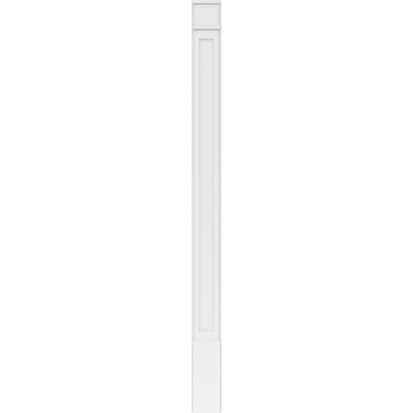 Ekena Millwork Flat Panel PVC Pilaster w/Decorative Capital & Base, 7"W x 96"H x 2"P - PILP07X096FP02-2