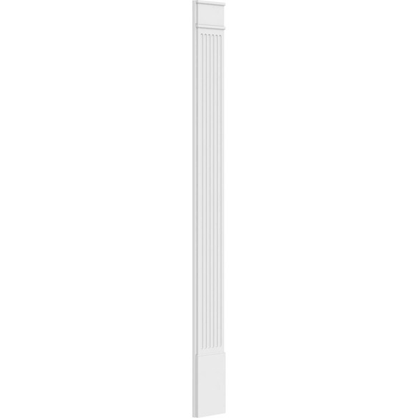 Ekena Millwork Fluted PVC Pilaster w/Decorative Capital & Base, 12"W x 120"H x 2"P - PILP12X120FL02-2
