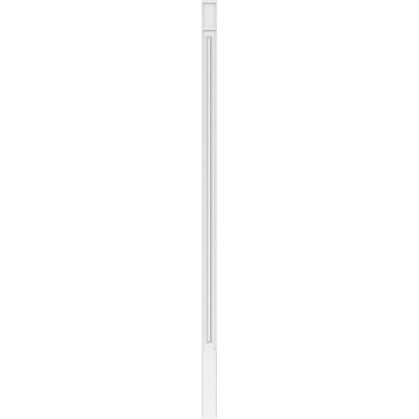 Ekena Millwork Raised Panel PVC Pilaster w/Decorative Capital & Base, 4"W x 108"H x 2"P - PILP04X108RP02-2