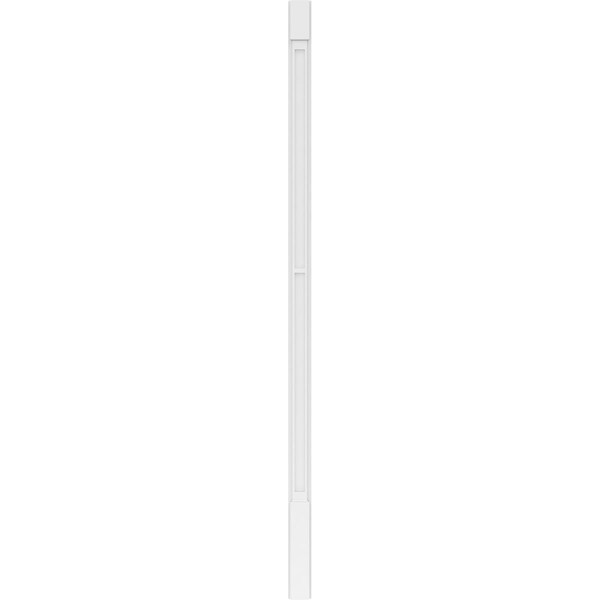 Ekena Millwork Two Equal Flat Panel PVC Pilaster w/Standard Capital & Base, 4"W x 102"H x 2"P - PILP04X102DFP01-2