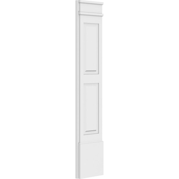 Ekena Millwork Two Equal Raised Panel PVC Pilaster w/Decorative Capital & Base, 12"W x 60"H x 2"P - PILP12X060DRP02-2