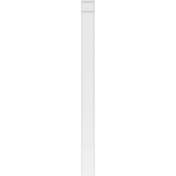 Ekena Millwork Plain PVC Pilaster w/Decorative Capital & Base, 7"W x 90"H x 2"P - PILP07X090SM02-2