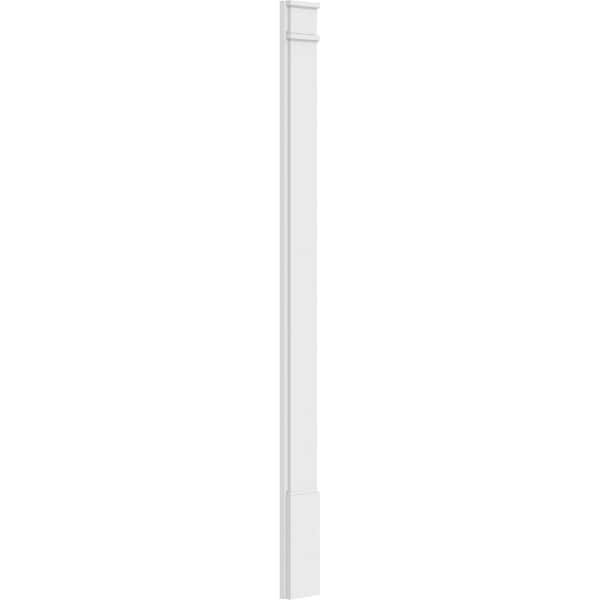 Ekena Millwork Plain PVC Pilaster w/Decorative Capital & Base, 7"W x 90"H x 2"P - PILP07X090SM02-2