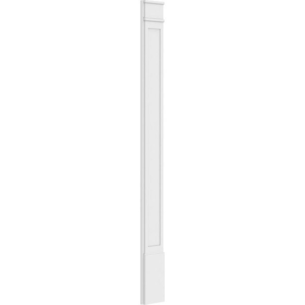Ekena Millwork Flat Panel PVC Pilaster w/Decorative Capital & Base, 10"W x 102"H x 2"P - PILP10X102FP02-2