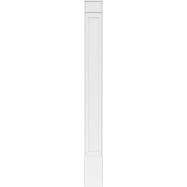 Ekena Millwork Flat Panel PVC Pilaster w/Decorative Capital & Base, 10"W x 102"H x 2"P - PILP10X102FP02-2
